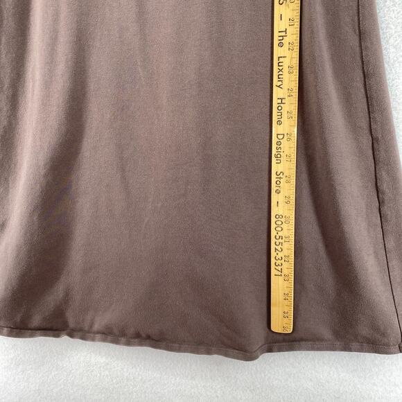 EILEEN FISHER Dress PS Stretch Organic Cotton Jersey T-Shirt Cap Sleeve Brown - Picture 8 of 9
